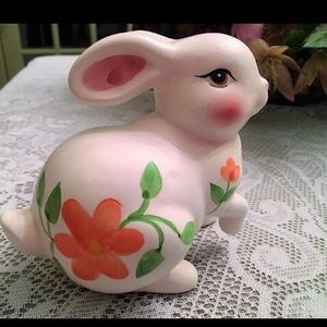 Adorable Ceramic Floral Bunny